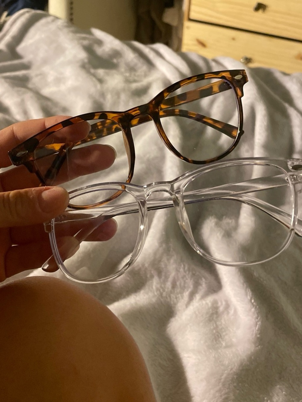 Two pairs of blue light glasses